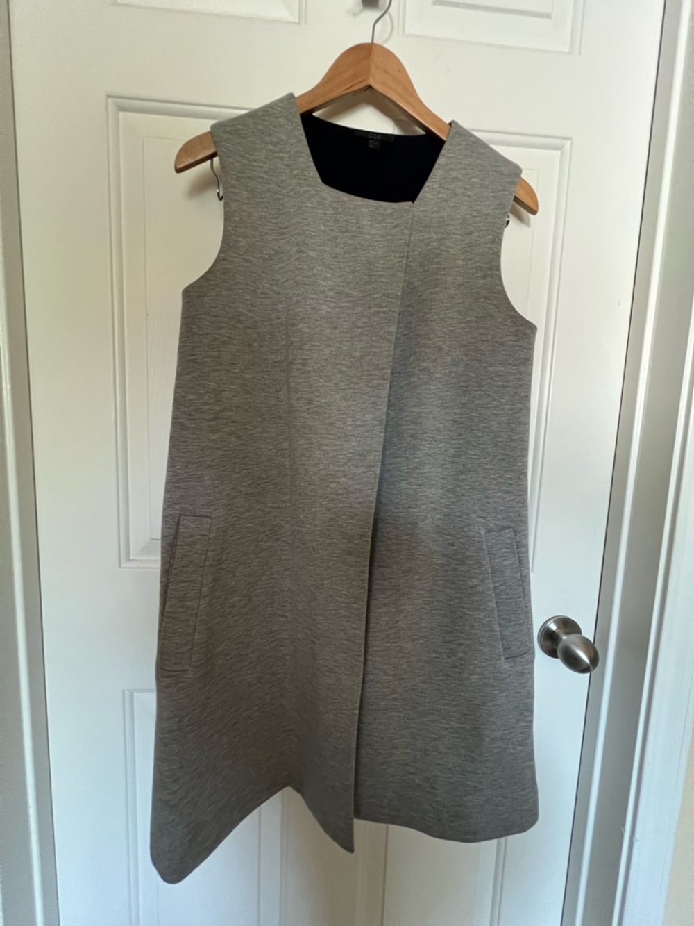 COS Sleeveless Gray A-Line Dress/long vest, size S